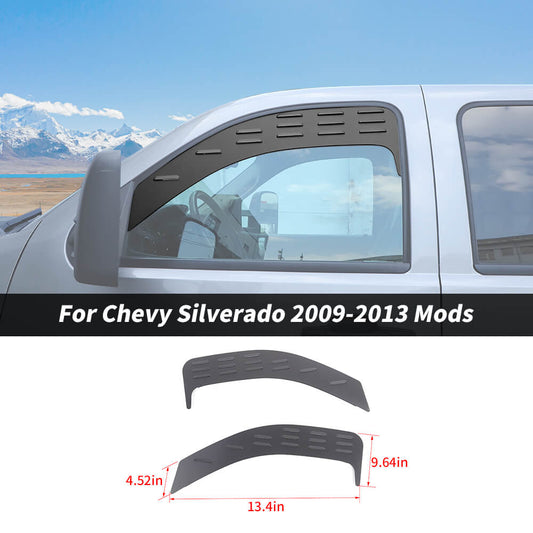 For 2007-2013 Chevy Avalanche/GMC-SIERRA/2009-2013 Silverado Rear Door Window Louver Air Vent Panel Trim Cover 4-Door