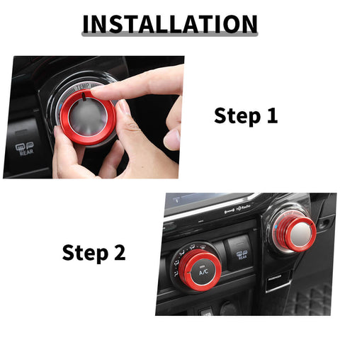 For 2010-2023 Toyota 4Runner Audio Air Conditioner Switch knob Bezel Rings