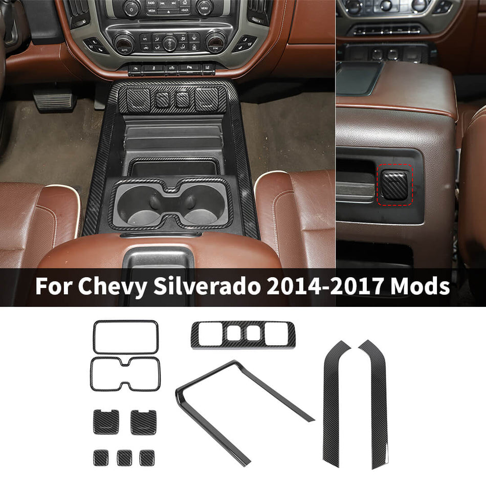 For 2014-2017 Chevy Silverado/GMC-SIERRA Interior Center Console Cover Trim Full Kit (11 pcs)