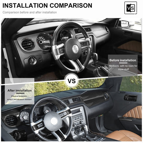 For 2010-2013 Ford Mustang Interior Center Console Trim Cover Kit