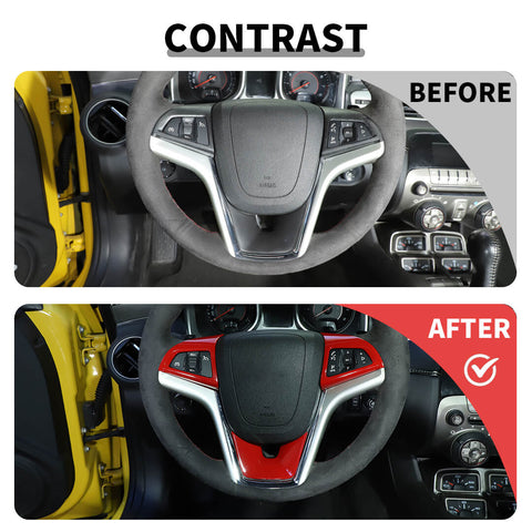 For 2012-2015 Chevy Camaro Interior Steering Wheel Cover Trim Bezels