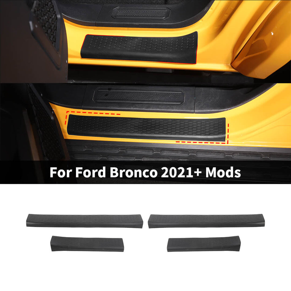 For 2021+ Ford Bronco Car Door Sill Protector Entry Guards Cover Trim