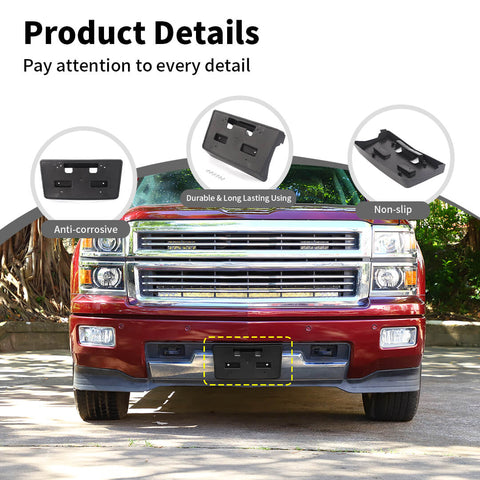 For 2014-2018 Chevy Silverado Front License Plate Holder Frame Mount Bracket