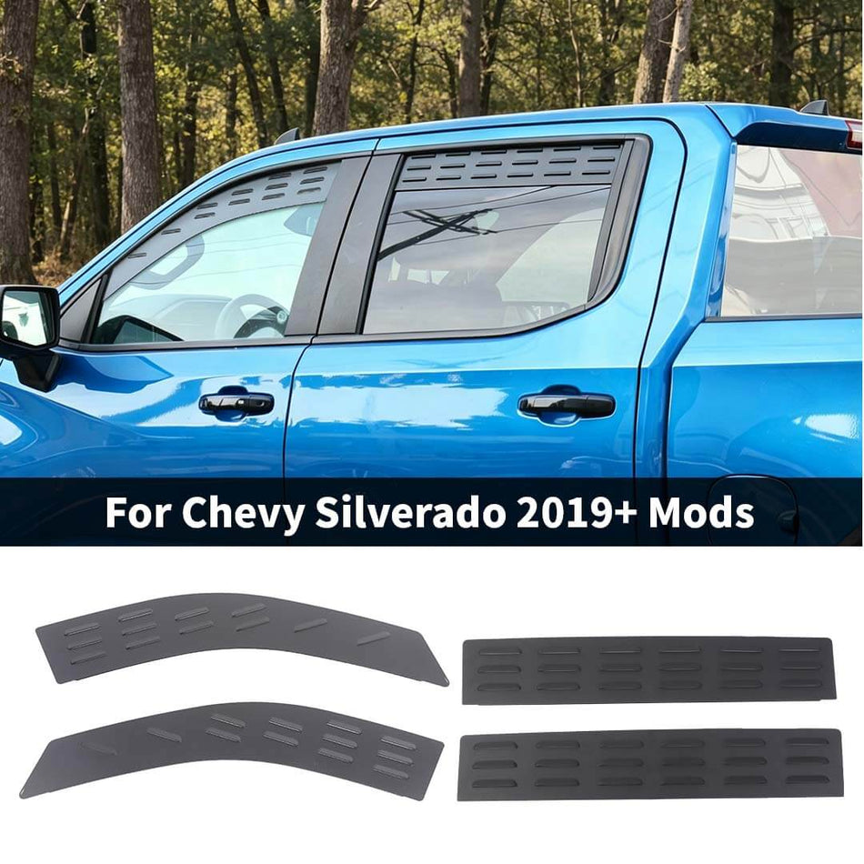 For 2019+ Chevy Silverado/GMC-SIERRA Front Rear Window Louver Air Vent Outlet Blind Plate Panel Accessories