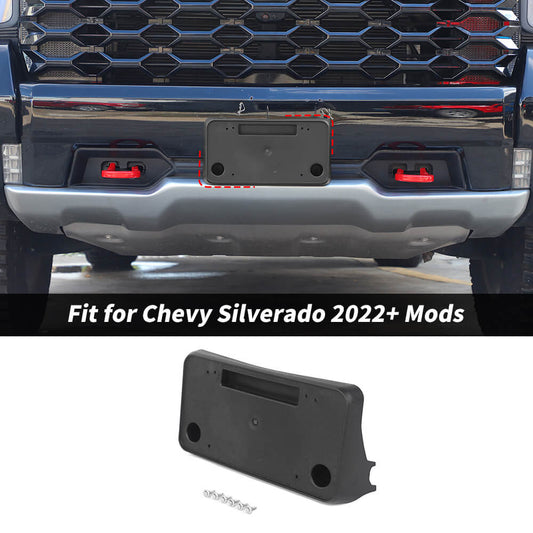 For 2022+ Chevy Silverado ZR2 Front Bumper License Plate Frame Nameplate Holder