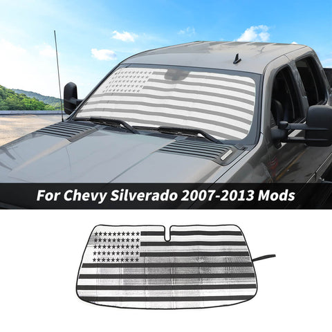 For 2007-2013 Chevy Silverado/GMC-SIERRA Front Windshield Sunshade Reflective Car Sun Shade Visor