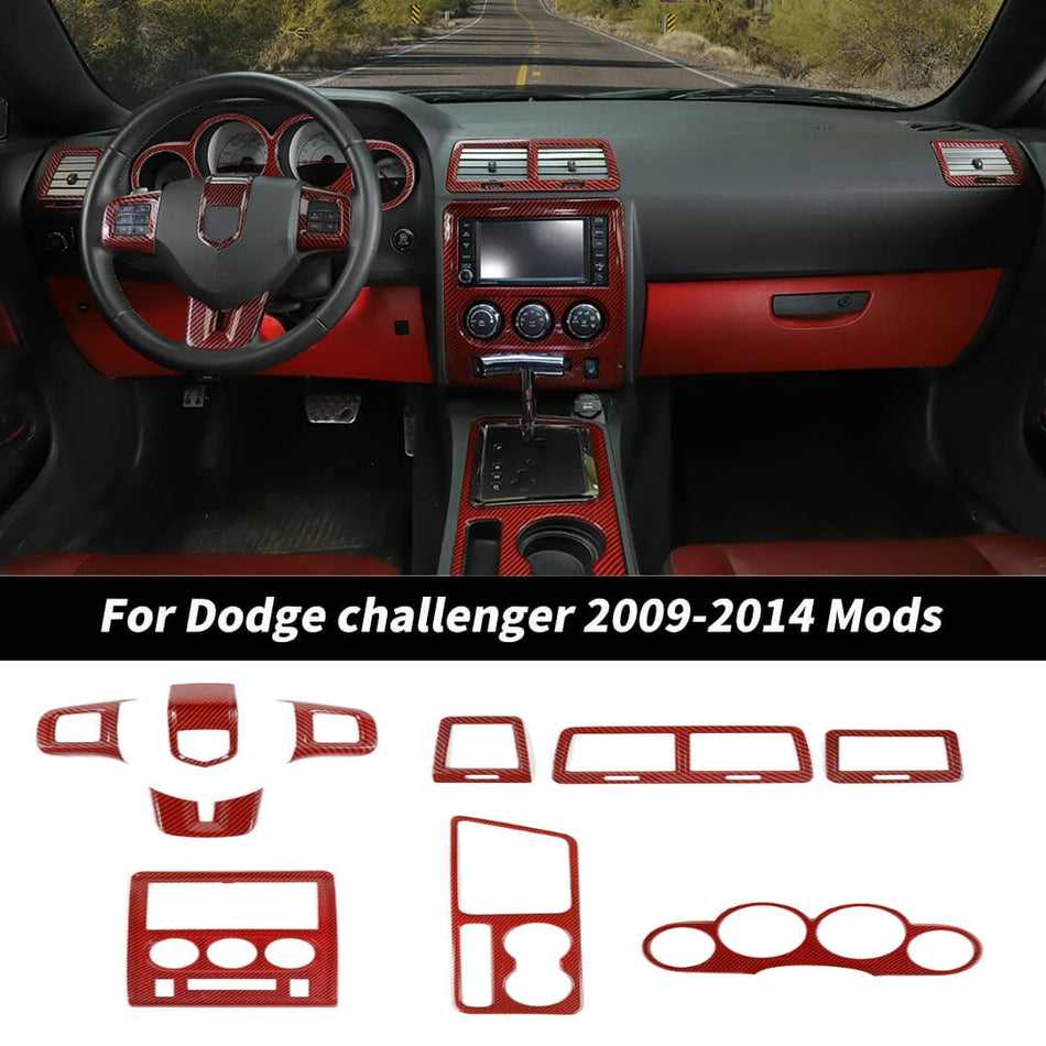 For 2009-2014 Dodge Challenger Center Console & Gear Shift Cover Trim Kit（10 pcs）
