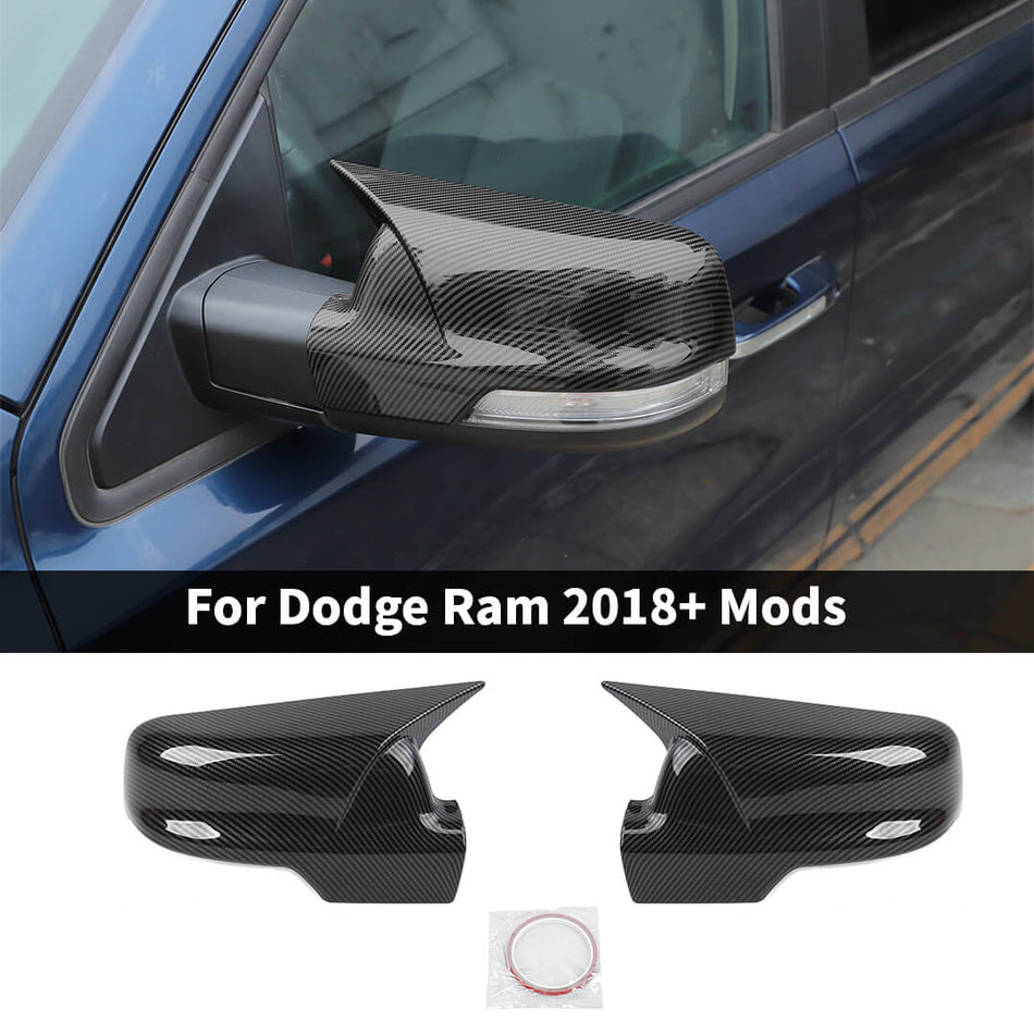 For 2018+ Dodge RAM Exterior Side Rearview Mirror Cover Trim Shell (2 pcs)