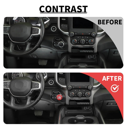 For 2018+ Dodge RAM Gear Shift Switch Knob Cover Trim Ring