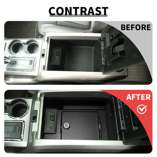 For 2009-2014 Ford F150 Raptor Center Console Safe Organizer Lock Box Safe Vault