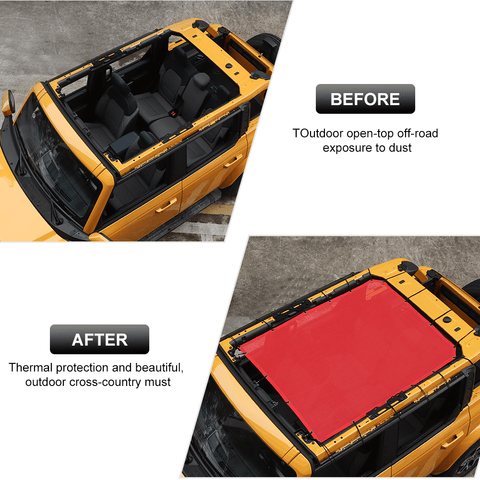 For 2021+ Ford Bronco PVC Roof Mesh Insulation Net Cover