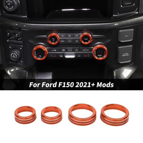For 2021+ Ford F150 Interior Center Console Air Conditioner Audio Volume Switch Knob Trim