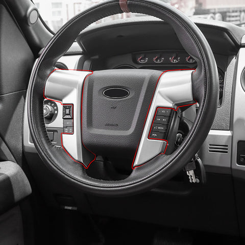 For 2013-2014 Ford F150 Raptor 14 x Steering Wheel / Window Control Panel / Center Console Knob Trim Kit