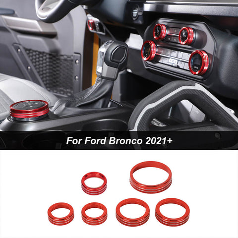 Air Condition Headlight Radio Switch Knob Trim Ring for Ford Bronco 2021+ Accessories｜CheroCar