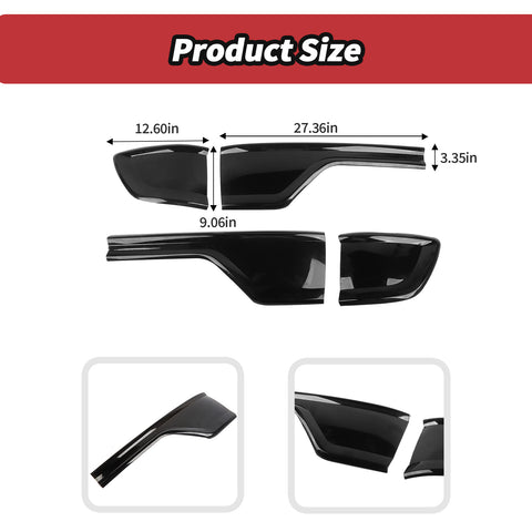 For 2014+ Dodge Durango Smoked Black Tail Light Lamp Cover Guard Trim