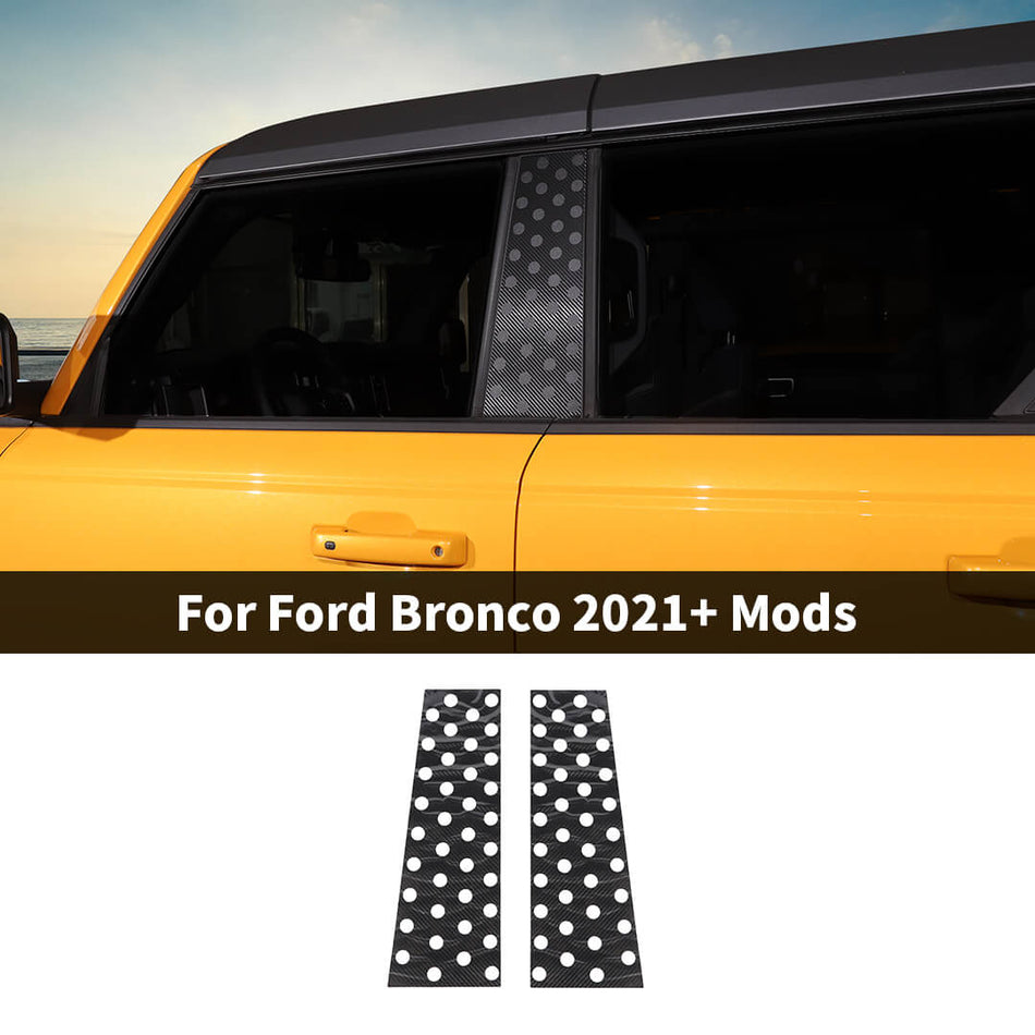 For 2021+ Ford Bronco PVC Window B-Pillar Cover Trim (2 pcs)