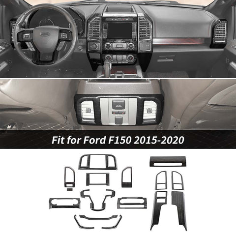 16x Interior Center Console Full Trim Cover Kit For Ford F150 2015-2020 Accessories | CheroCar