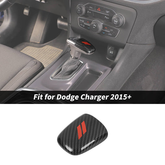 For 2015+ Dodge Charger/Challenger/2018+ Durango Inner Gear Shift Knob Cover Trim Carbon Fiber
