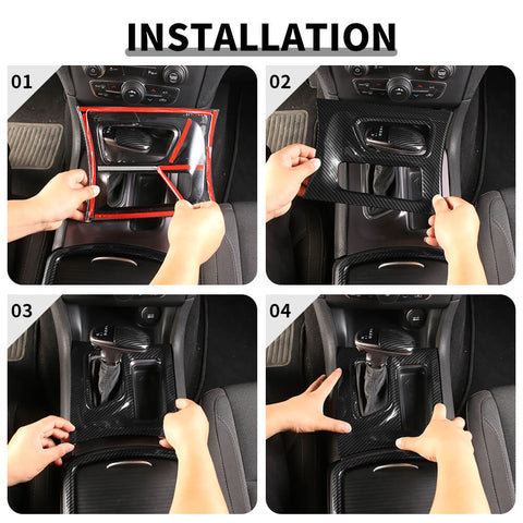 For 2015+ Dodge Charger 4 x Gear Shift Panel Shift Knob Cup Holder Panel Trim Decor