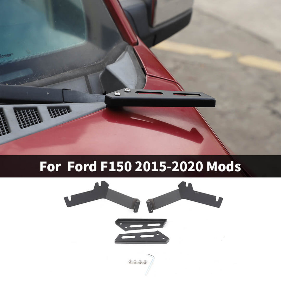 For 2015-2020 Ford F150 Front LED Light Pod Hood Ditch Mount Bracket Holder (2 pcs)