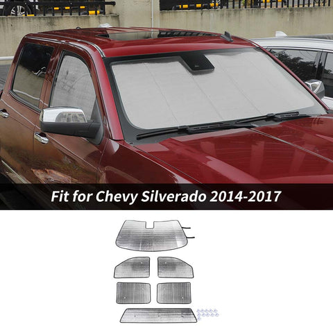 Full Windshield Sun Visor Sunshade Cover UV Protector For Chevy Silverado/GMC Sierra 2014-2017 Accessories | CheroCar