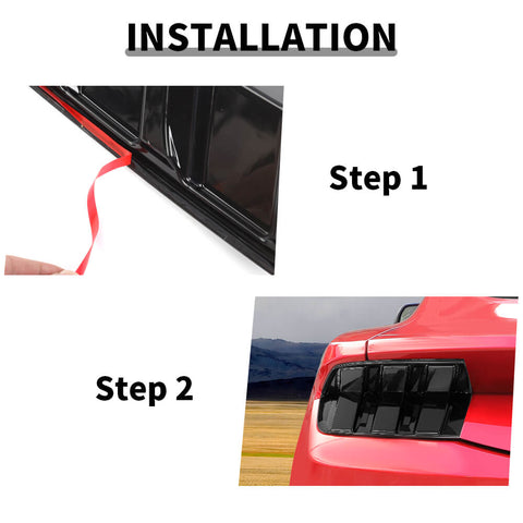 For 2024+ Ford Mustang Sides Rear Tail Light Trim Overlay Bezel Smoked Black