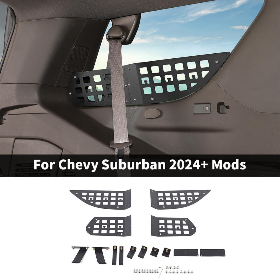 For 2024+ Chevy Suburban/GMC-YUKON/Tahoe Rear Trunk Side Window Storage Organizer Rack Bracket (4 pcs)