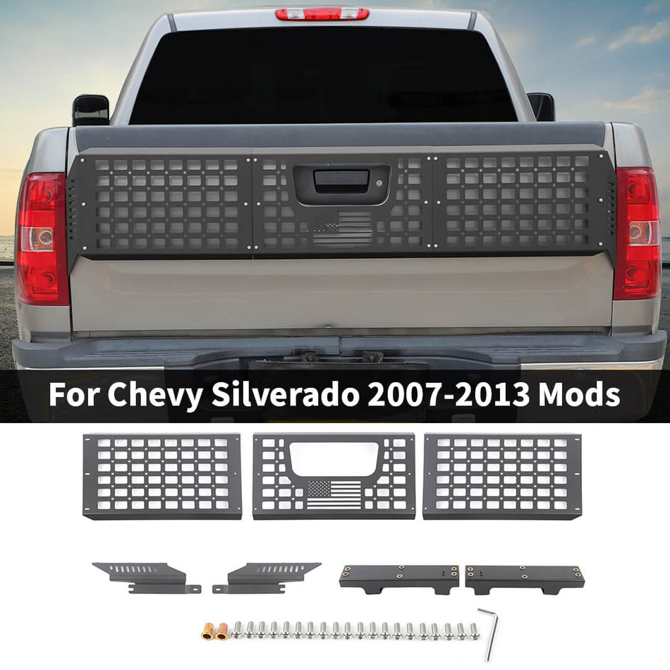 For 2007-2013 Chevy Silverado/GMC-SIERRA Rear Tailgate Extension Guard Plate Holder Frame Accessories (3 pcs)