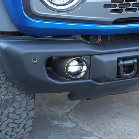 Front Fog Light Lamp Guard Frame Cover Trim Sticker For Ford Bronco 2021+ Black Accessories | CheroCar