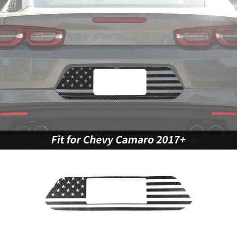 Rear License Plate Sticker Decal Cover For Chevy Camaro 2017+ US Flag Accessories | CheroCar