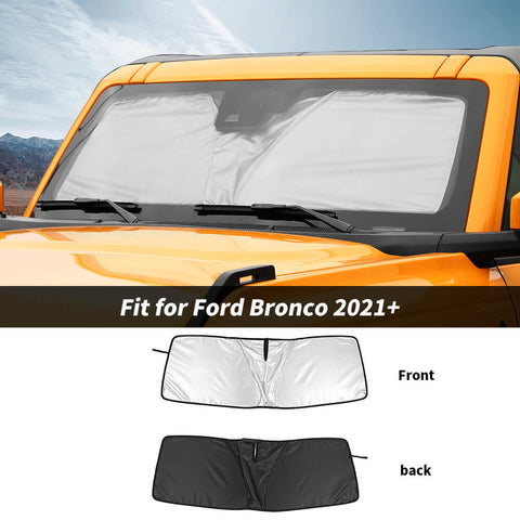 For 2021+ Ford Bronco Front Window Windshield Sun Shade Visor Uv Block
