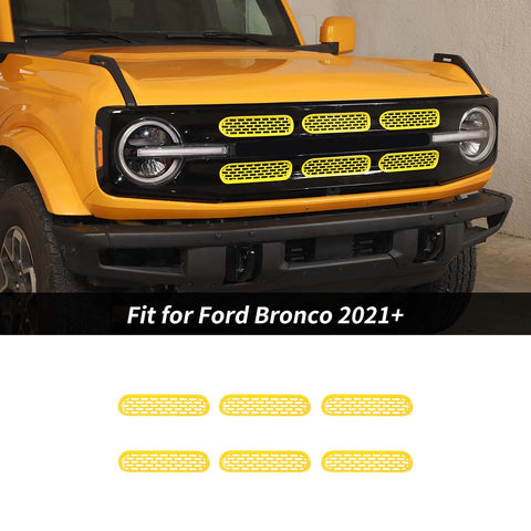 Center Grill Mesh Grille Insert Decor Cover Trim For 2021+ Ford Bronco｜CheroCar