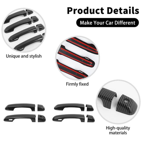 For 2010-2024 Toyota 4Runner Door Handle Trim Decor Cover With Smart Key Holes
