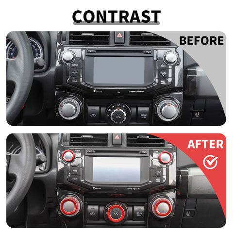 For 2010-2023 Toyota 4Runner Audio Air Conditioner Switch knob Bezel Rings