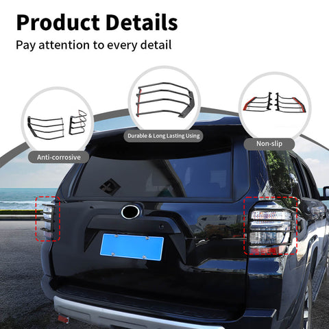 For 2014-2023 4Runner Front  Rear Head Light Lamp Guards Protector Cover Trim Kit
