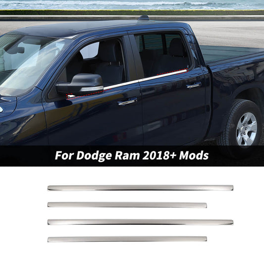 For 2018+ Dodge RAM 1500 Car Window Sills Decor Bars Trims Strip Moldings
