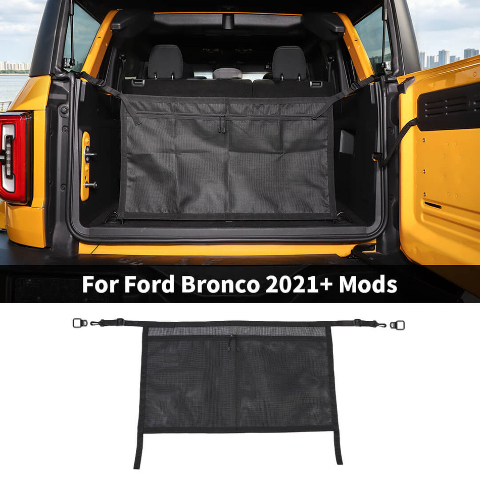 For 2021+ Ford Bronco Interior Car Trunk Boot Mesh Rear Back Cargo Luggage Net Accessories