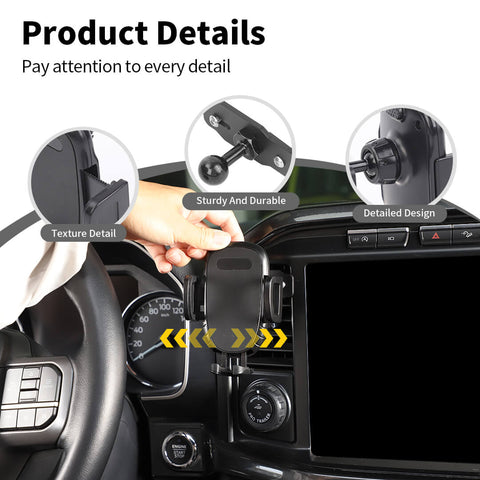 For 2021+ Ford F150 Center Console Dash Air Vent Phone Holder Mount