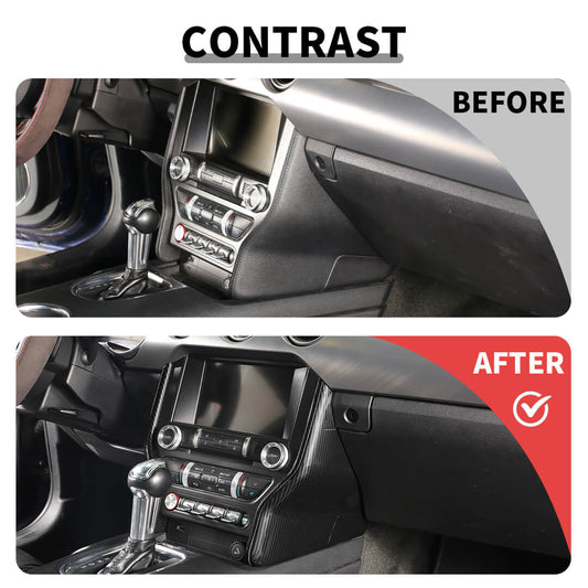 For 2015-2023 Ford Mustang Interior Center Console Both Side & Gear Shift Panel Trim Cover (3 pcs)