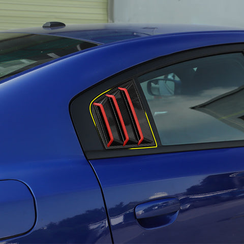 For 2011+ Dodge Charger Rear Side Window Louvers Air Vent Scoop Shades Cover Blinds