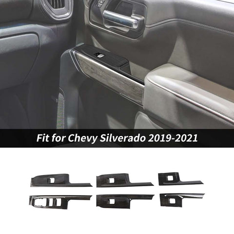 6 x Window Lift Switch Panel Trim Cover For Chevy Silverado/GMC Sierra 2019-2021 Accessories | CheroCar