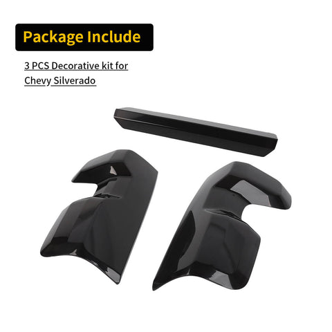 For 2022+ Chevy Silverado Smoked Black High Brake Light & Rear Taillight Lamp Trim Cover Kit