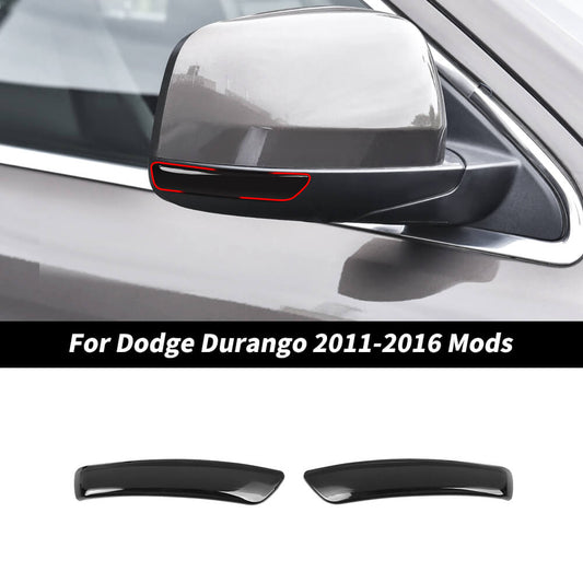For 2011-2016 Dodge Durango Smoked Black Rearview Mirror Light Lamp Turn Signal Trim Cover