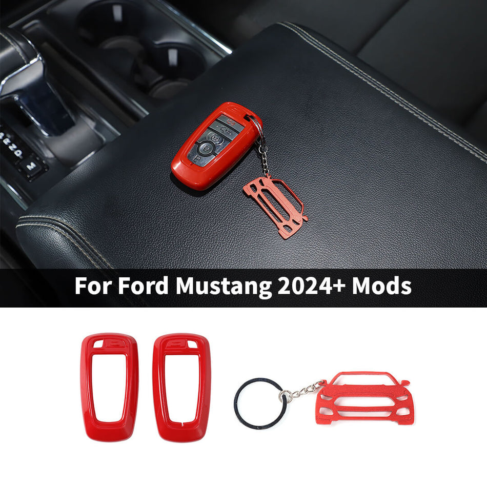 For 2018+ Ford F150/2021+ Bronco/Bronco Sport/2024+ Mustang Car Key Case & Keychain Accessories (2 pcs)