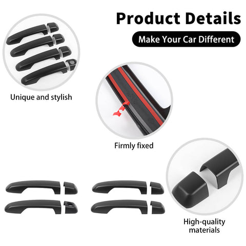 For 2010-2024 Toyota 4Runner Door Handle Trim Decor Cover No Smart Lock Hole