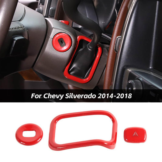 For 2014-2018 Chevy Silverado/GMC SIERRA Shift/Emergency Light/Start Keyhole Cover Trim