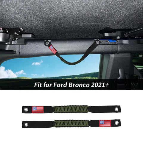 2 x Roll Bar Roof Top Grab Handles Grip For Ford Bronco 2021+ US Flagh Accessories | CheroCar