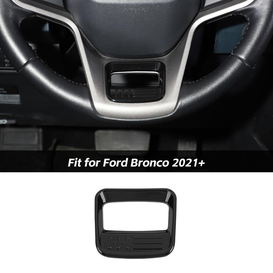 For 2021+ Ford Bronco Steering Wheel Trim Decor Cover US Flag