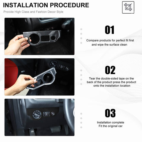 For 2015+ Dodge Challenger Steering Dash Central Console Trim Cover Kit