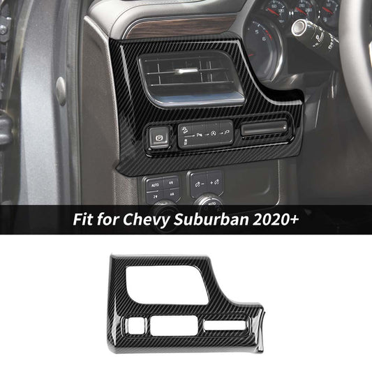 Electronic Handbrake Panel Cover Trim For Chevy Suburban 2020+/Tahoe 2021+ Carbon Fiber Accessories | CheroCar